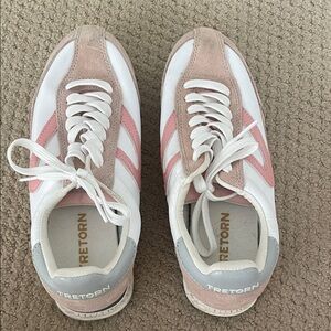 Tretorn Women's Pink, White, and Gray Sneakers